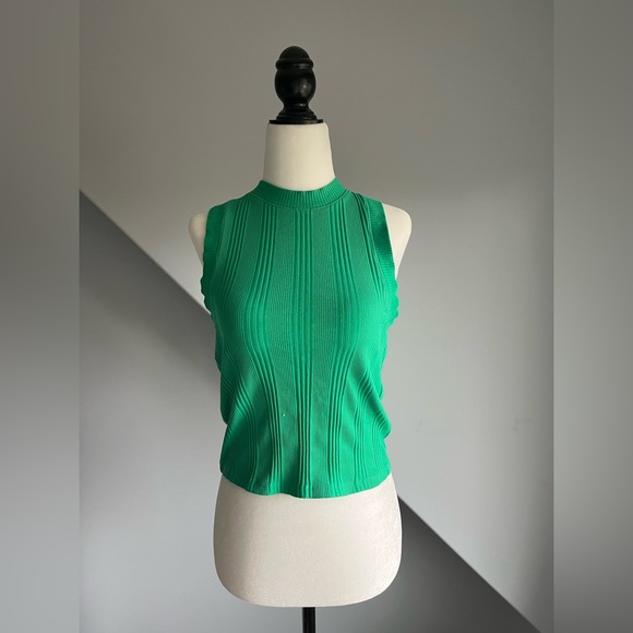 ZARA Green Ribbed Tank Top - Picture 4 of 6